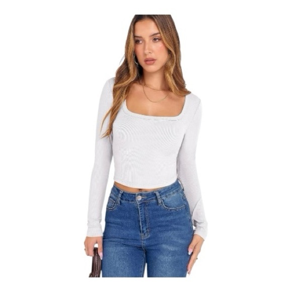 NWT-OQQ-TWO RIBBED LONG SLEEVE TOPS - Picture 9 of 10